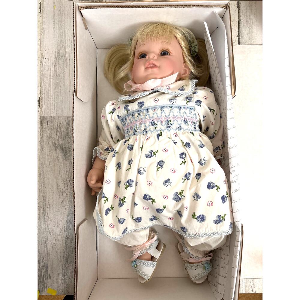 Adora Handmade Porcelain Baby Doll Blonde Blue Eyes Vintage NEW In Box Rare